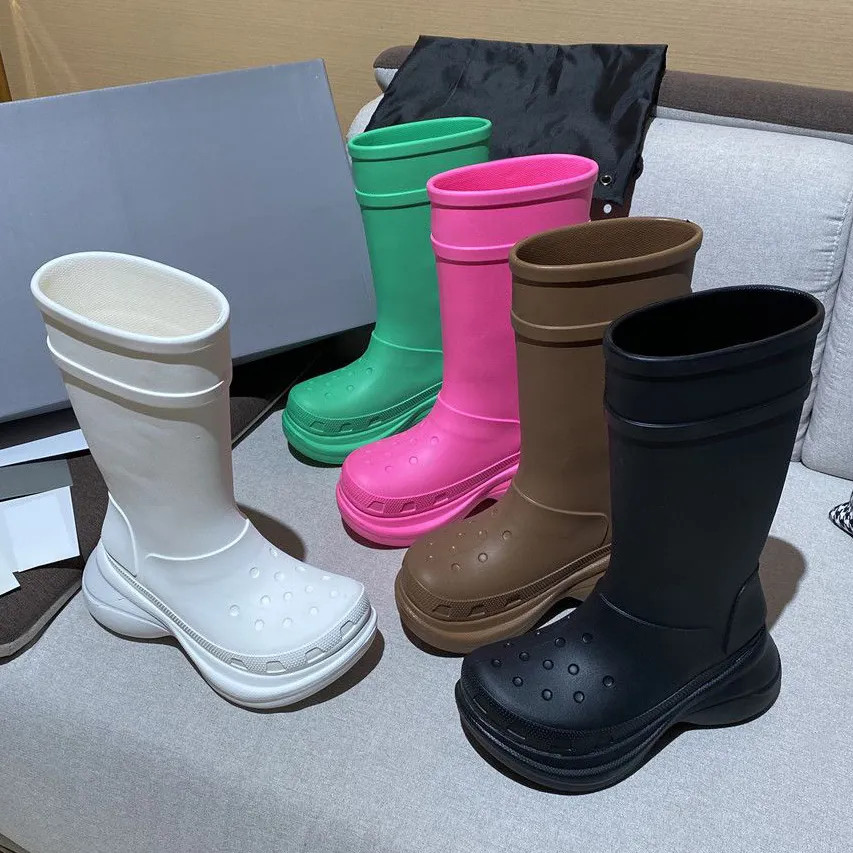 Designer Boots Luxury Womens Boots Paris Croc 20MM Arch EVA Rubber Boots Fashion Green Bright Pin... | DHGate