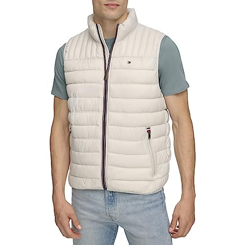Tommy Hilfiger Men's Lightweight Ultra Loft Quilted Puffer Vest (Standard and Big & Tall), Ice, 4X | Amazon (US)