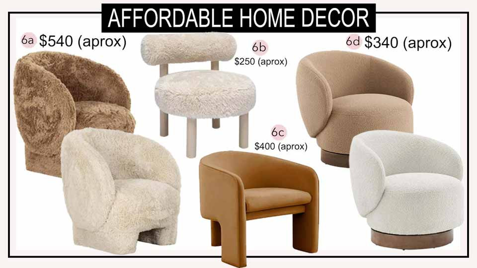 Swivel Accent Chair Round Barrel Armchair, Tov Furniture Carmel Natural Vegan Shearling Accent Chair, Natural Vegan Shearling Accent Chair, Marla Cognac Velvet Accent Chair 

 #LTKOver40 #LTKHome #LTKStyleTip