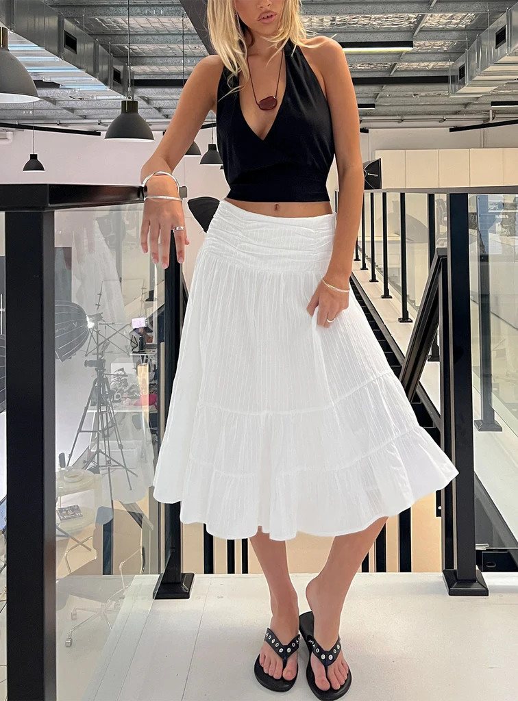 Silver Springs Midi Skirt White | Princess Polly US