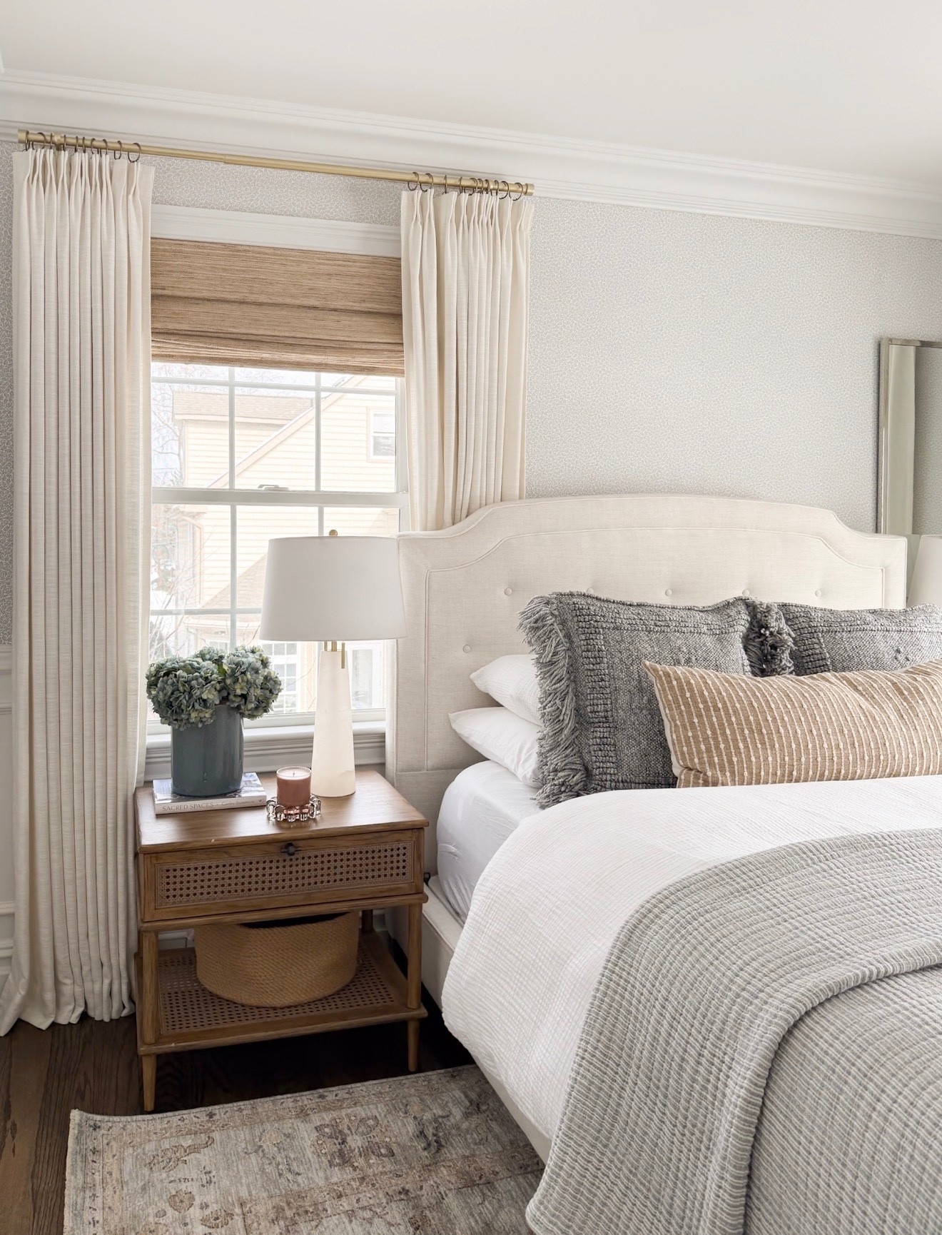 A cozy spring guest bedroom! Our bedside tables are a favorite and currently on sale as part of @Wayfair’s cyber spring sale (rug is included too!).. Linking everything you see here along with other items to help you get a similar look. 

#LTKHome #LTKSeasonal #LTKSaleAlert