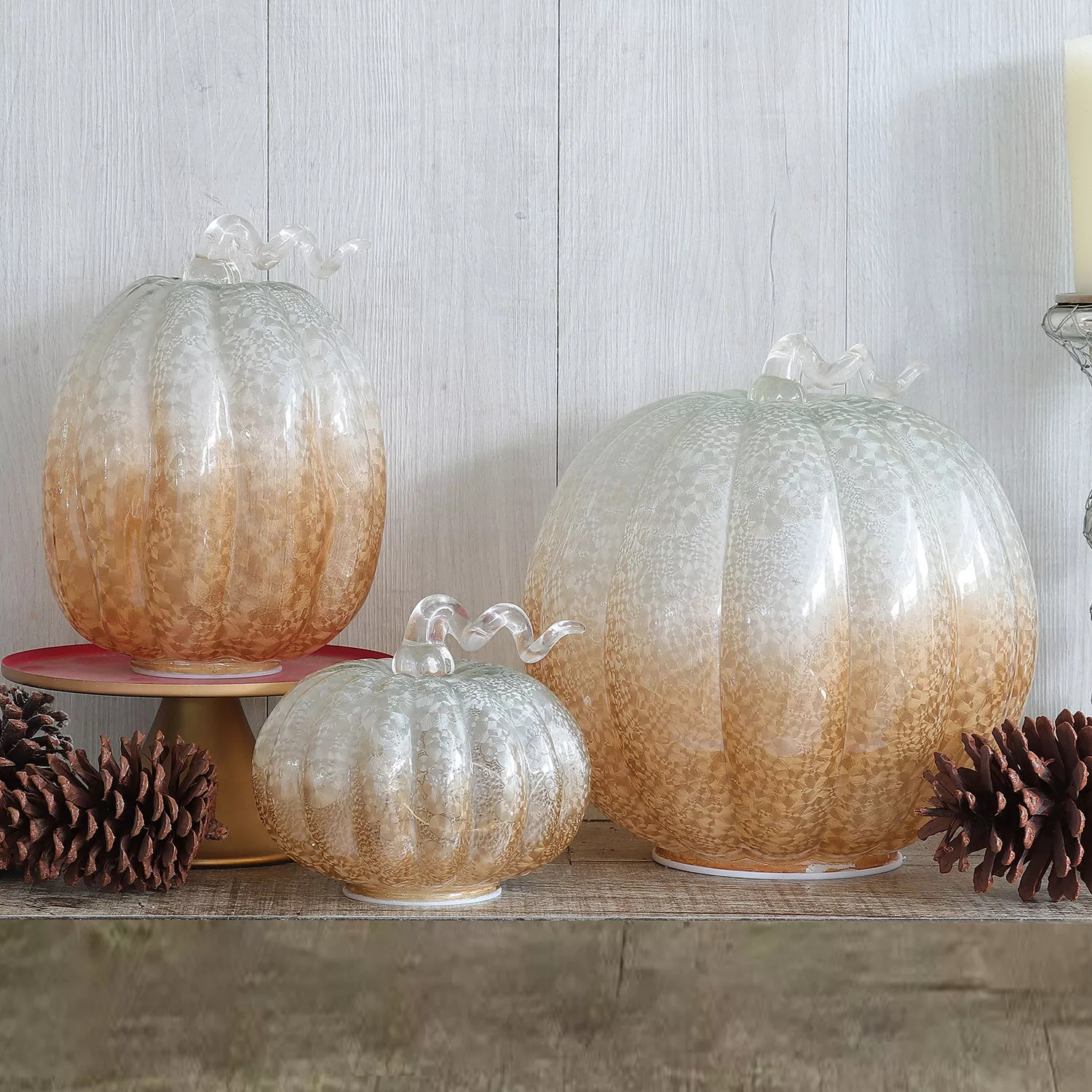 Member's Mark Pre-Lit Glass Pumpkins, Set of 3 | Sam's Club