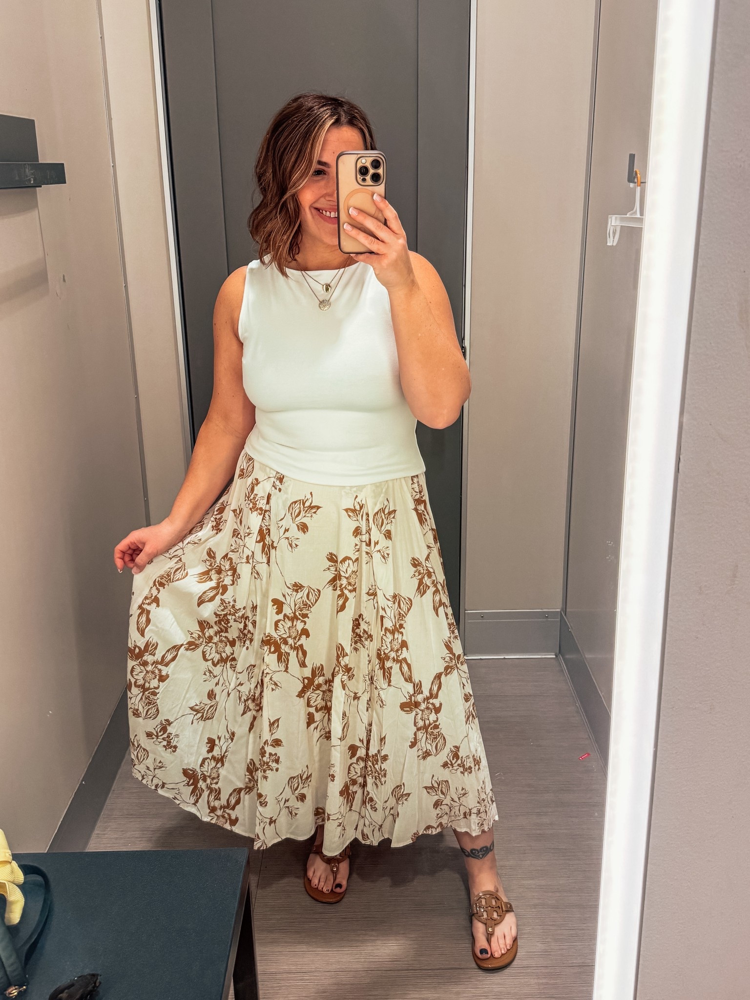 Target casual spring outfit idea. Floral midi skirt and boat neck tank 

#LTKSeasonal #LTKOver40 #LTKPetite