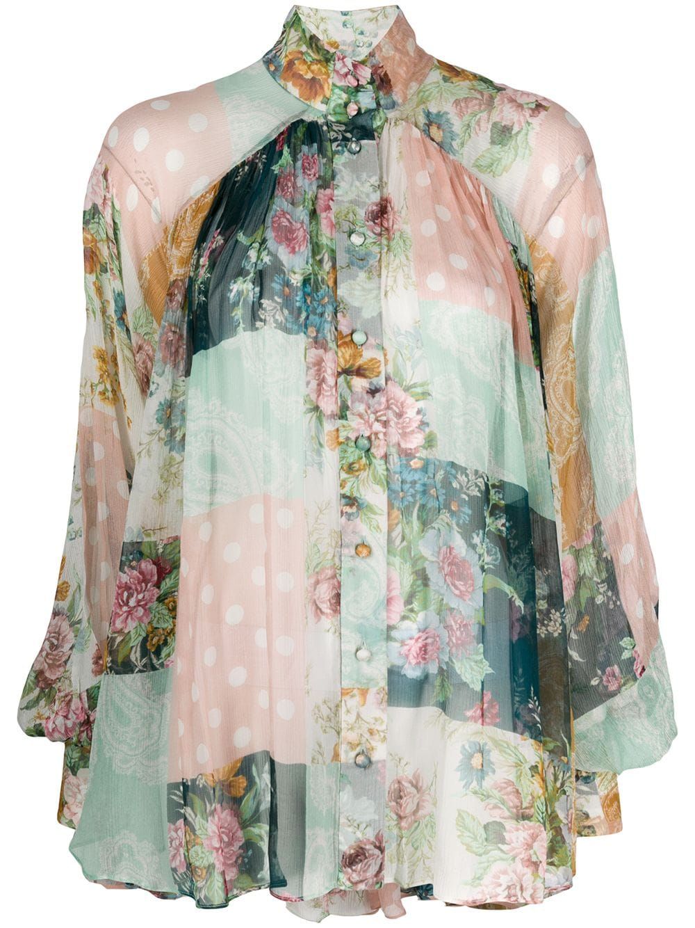 patchwork floral print shirt | Farfetch (US)