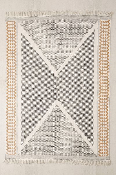 Calisa Block Printed Rug | Urban Outfitters (US and RoW)