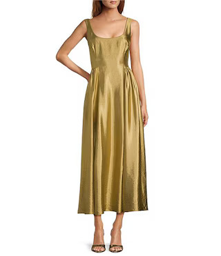 Antonio Melani Leah Metallic Scoop Neckline Sleeveless Ruching A-Line Dress | Dillard's | Dillard's
