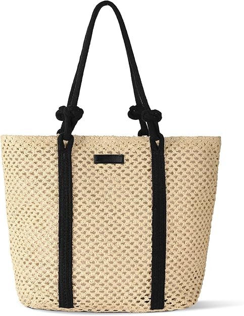 Straw Bags For Women, Crochet Beach Bag Large Woven Shoulder Purse Handbag, Beach Tote Straw Bag ... | Amazon (US)