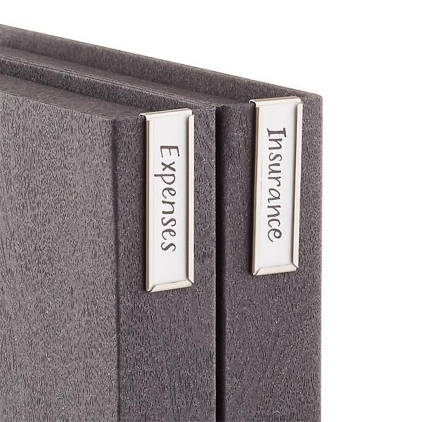 Bigso Vertical Magazine File Label Holders Pkg/4 | The Container Store