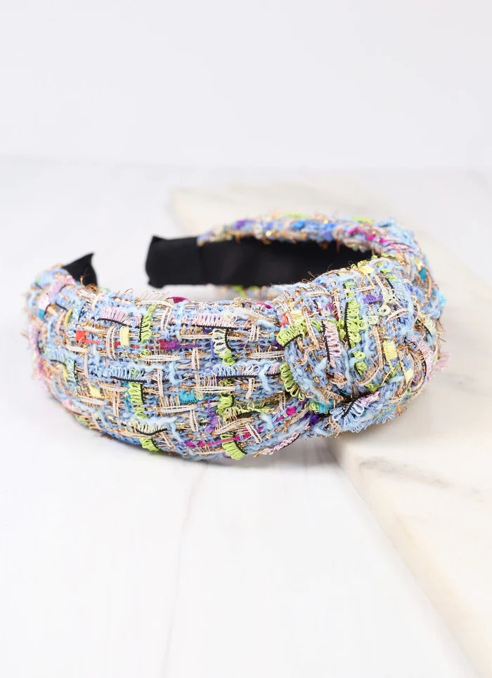 Alexis Tweed Headband BLUE | Caroline Hill
