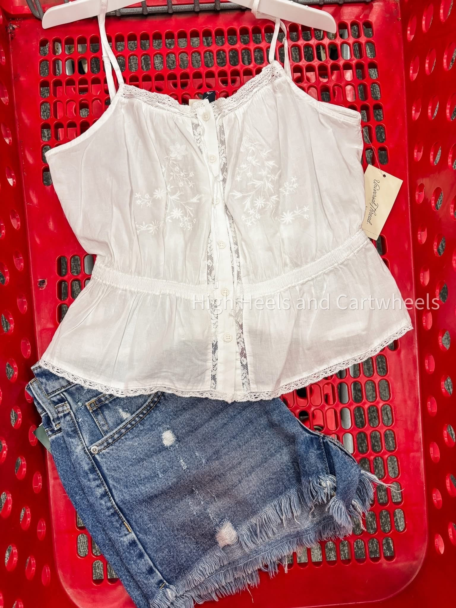 Adorable top from target! The top is a bit sheer, so we recommend wearing a tank underneath.