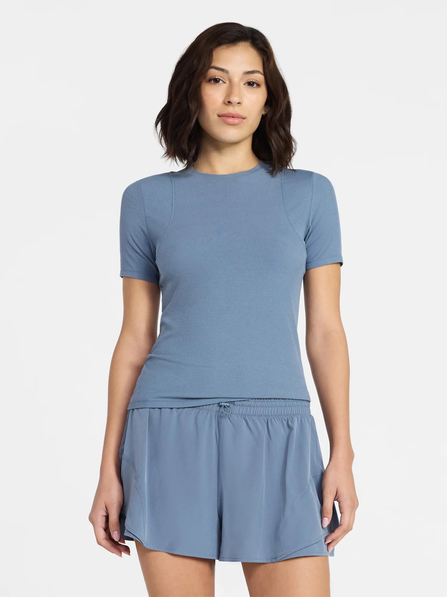 Avia Women's Ribbed T-Shirt with Short Sleeves, Sizes XS-XXXL | Walmart (US)