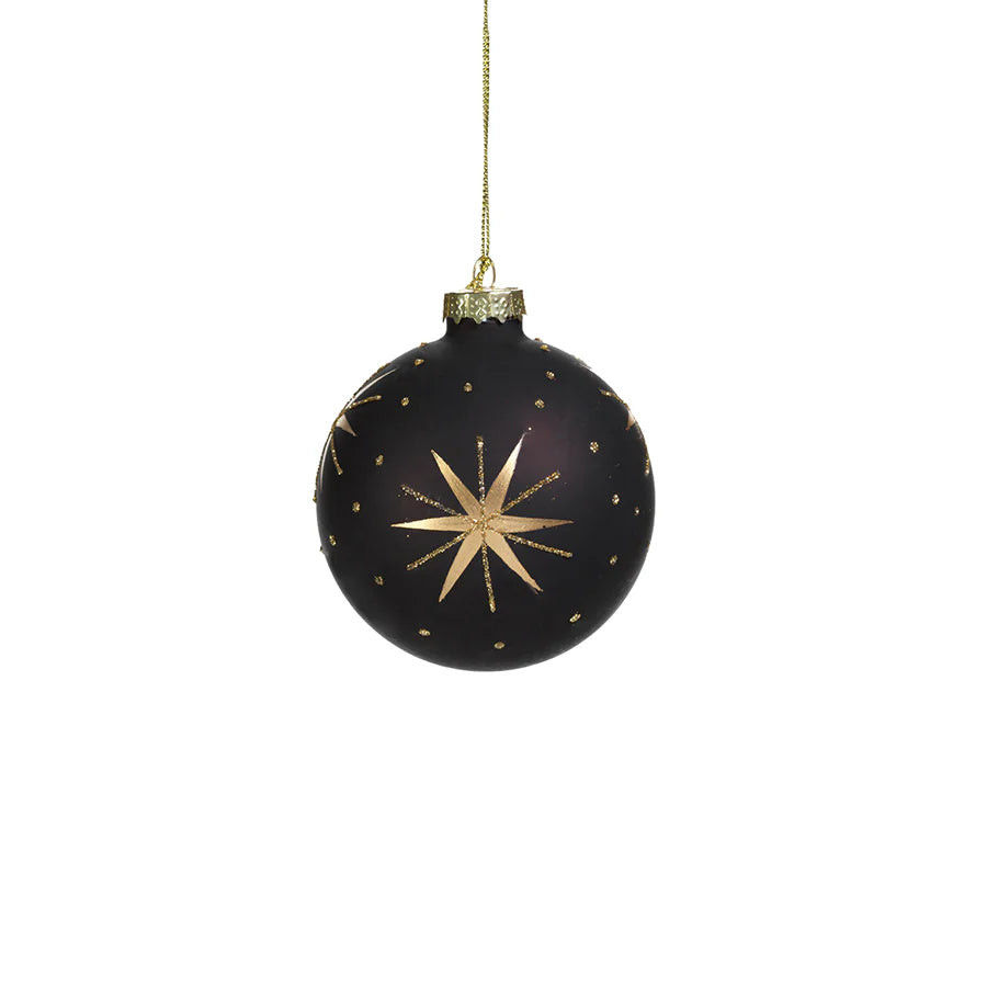 Black & Gold Star Design Ornament | Modern Locke