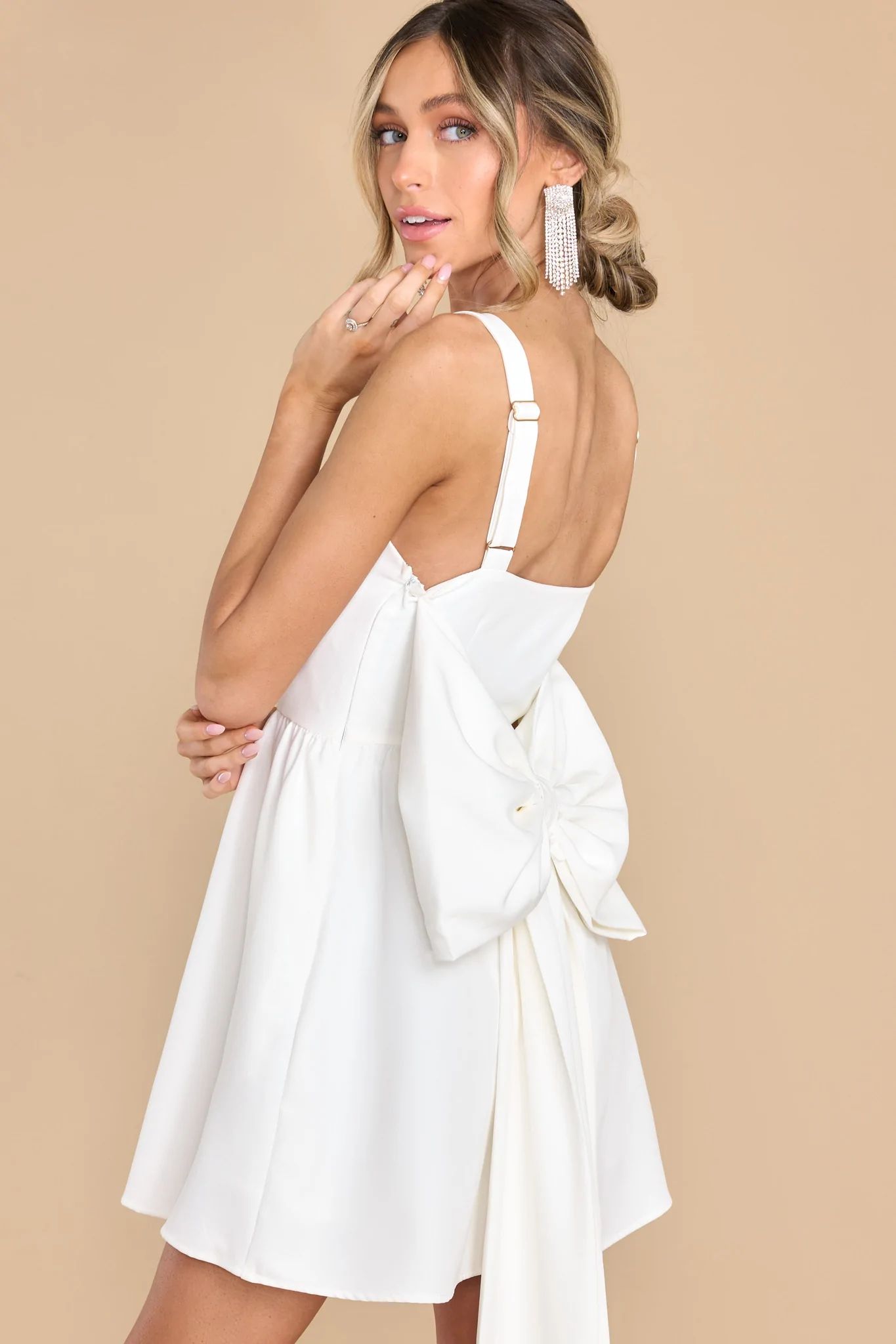 Elegant Essence White Dress | Red Dress 