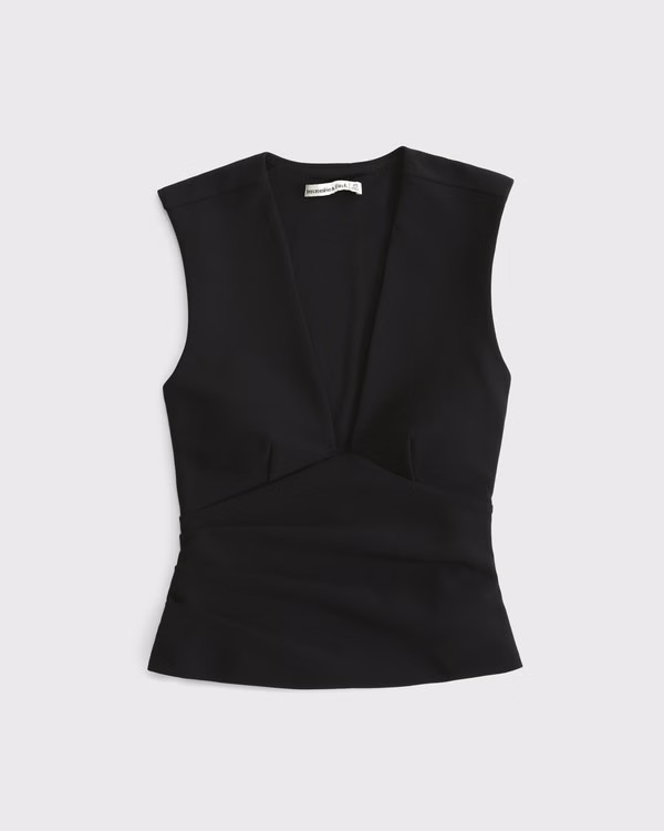 Women's Bra-Free Plunge Ruched Top | Women's Tops | Abercrombie.com | Abercrombie & Fitch (US)