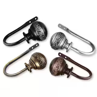 Rod Desyne Naomi Holdback Pair in Antique Brass 4887-034 - The Home Depot | The Home Depot