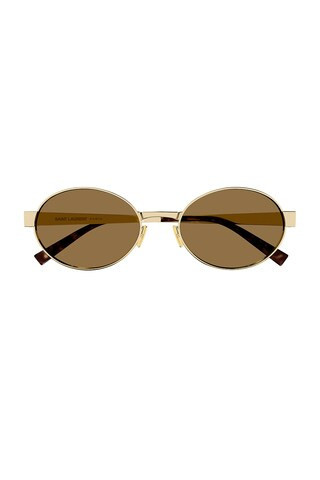 Saint Laurent Round Sunglasses in Metallic Gold | FWRD 