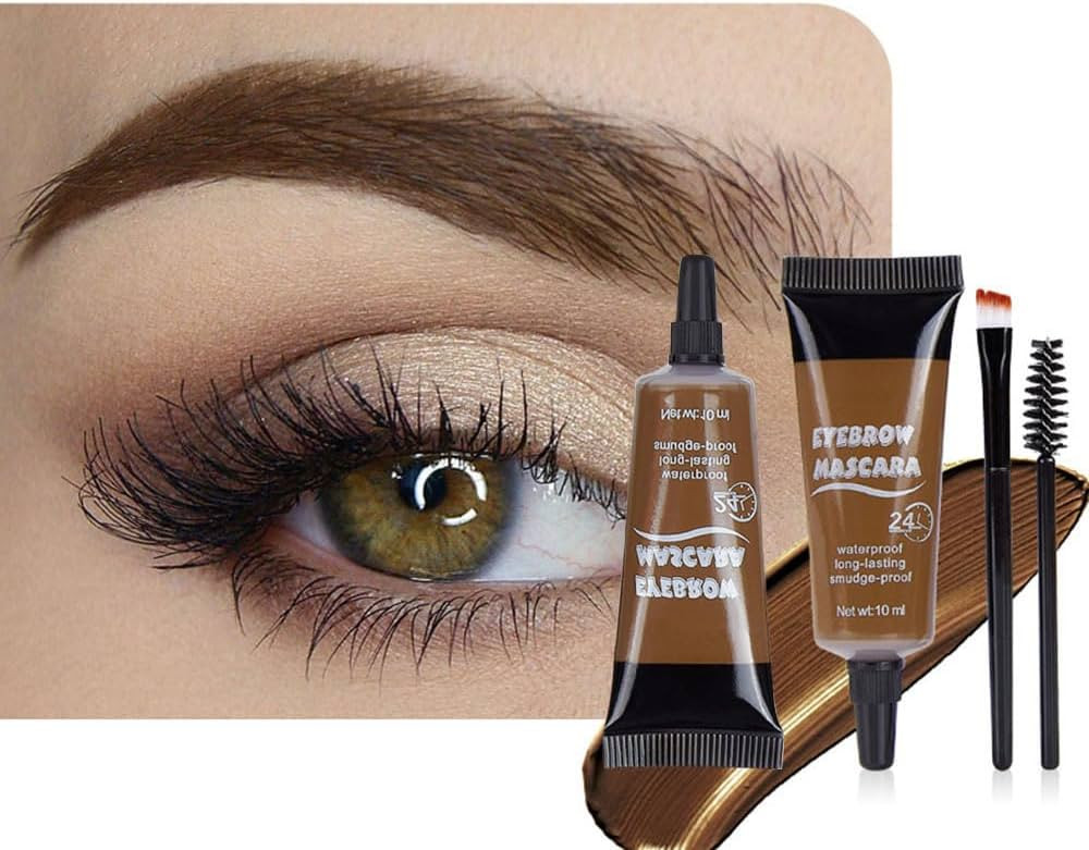 Tinted Thickening Eyebrow Mascara with Two Eyebrow Brushes,Brow Fast Sculpt,Waterproof,Transfer-p... | Amazon (US)