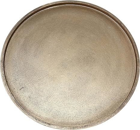 DN DECONATION Large Gold Round Tray, Worn Gold Decorative Tray, 15 Inch Serving Tray for Table, R... | Amazon (US)