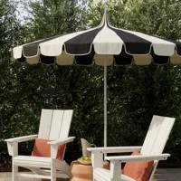 Joss & Main Odessa 8.5' Two-Tone Canvas Pagoda Umbrella | Wayfair | Wayfair North America