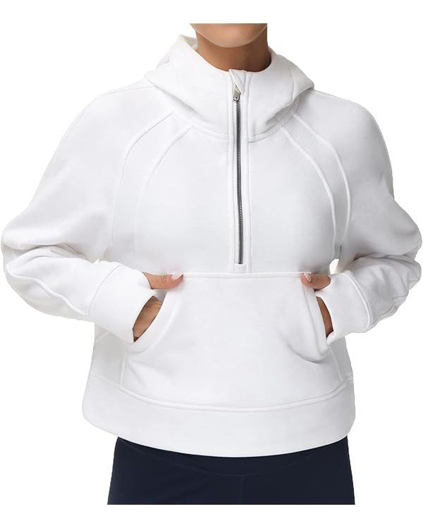 THE GYM PEOPLE Womens' Hoodies Half Zip Long Sleeve Fleece Crop Pullover Sweatshirts with Pockets... | Amazon (US)