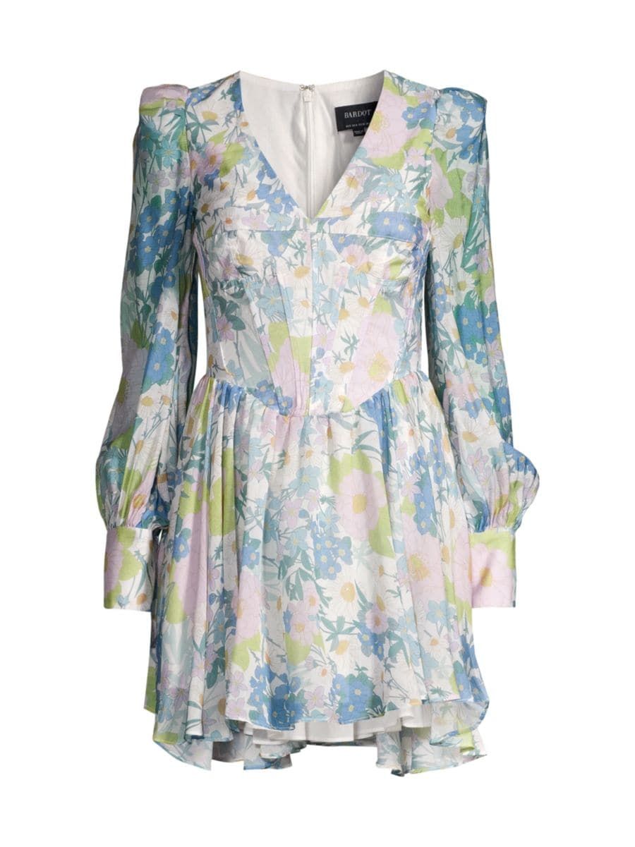 Zelina Mixed Floral Minidress | Saks Fifth Avenue