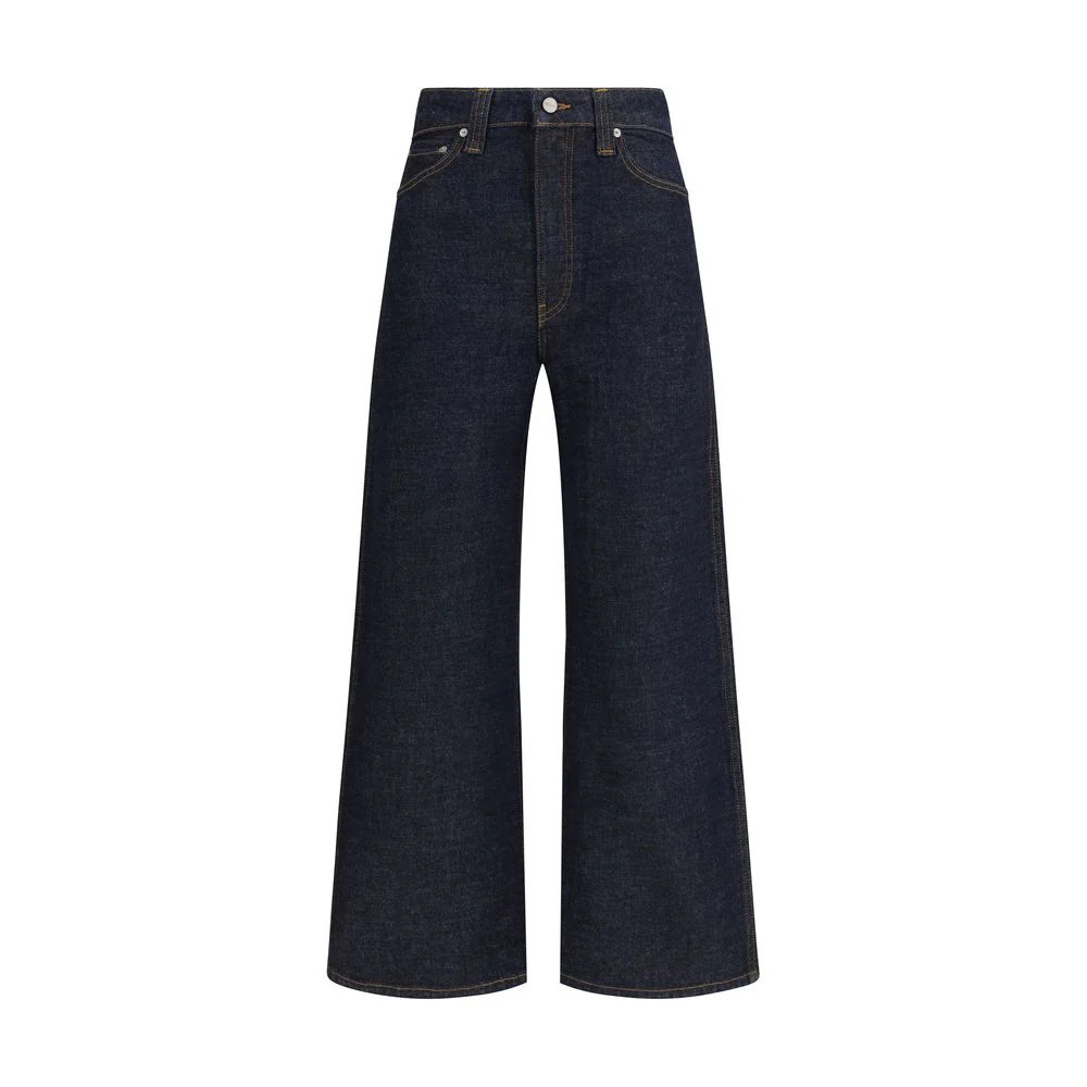 Khaite Blue Cotton Straight-Leg Jeans | VAZLUXE