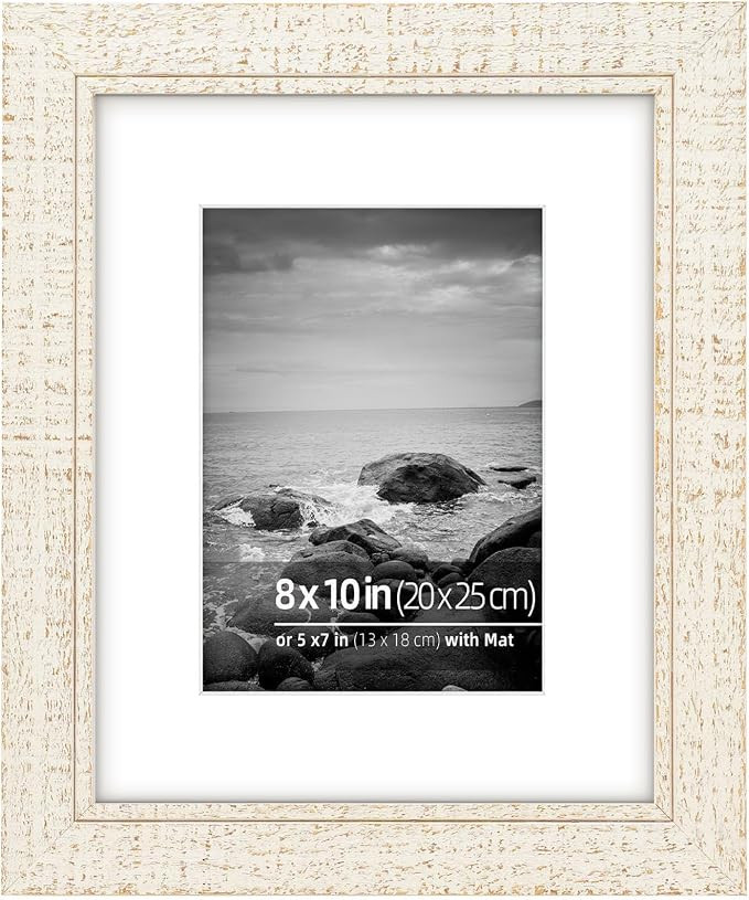 8 x 10 inch Washed White Wood with Groove Farmhouse Picture Frames, Tabletop Display or Wall Moun... | Amazon (CA)