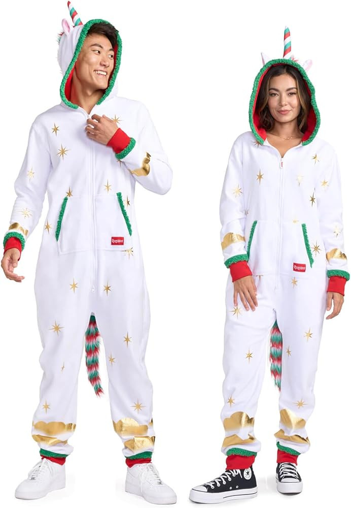 Tipsy Elves Christmas Onesies for Adults - Comfy Unisex Matching Holiday Jumpsuits with Convenien... | Amazon (US)