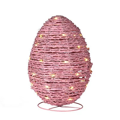 LED Purple Woven Rattan Egg, 16 in., Purple, , Metal | Kirkland's Home | Kirklands