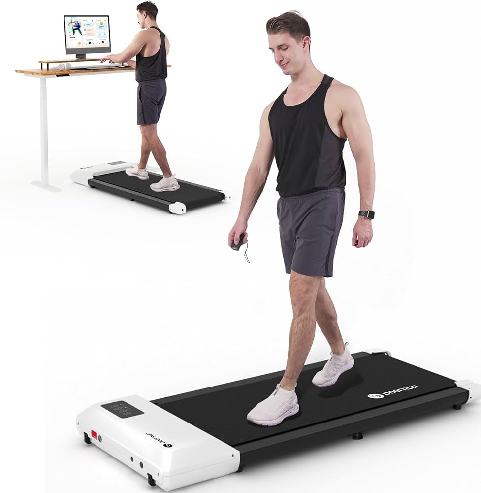 DeerRun Walking Pad Treadmill Under Desk, 2 in 1 Walking Pad Portable Treadmill with 265lbs Capac... | Amazon (US)