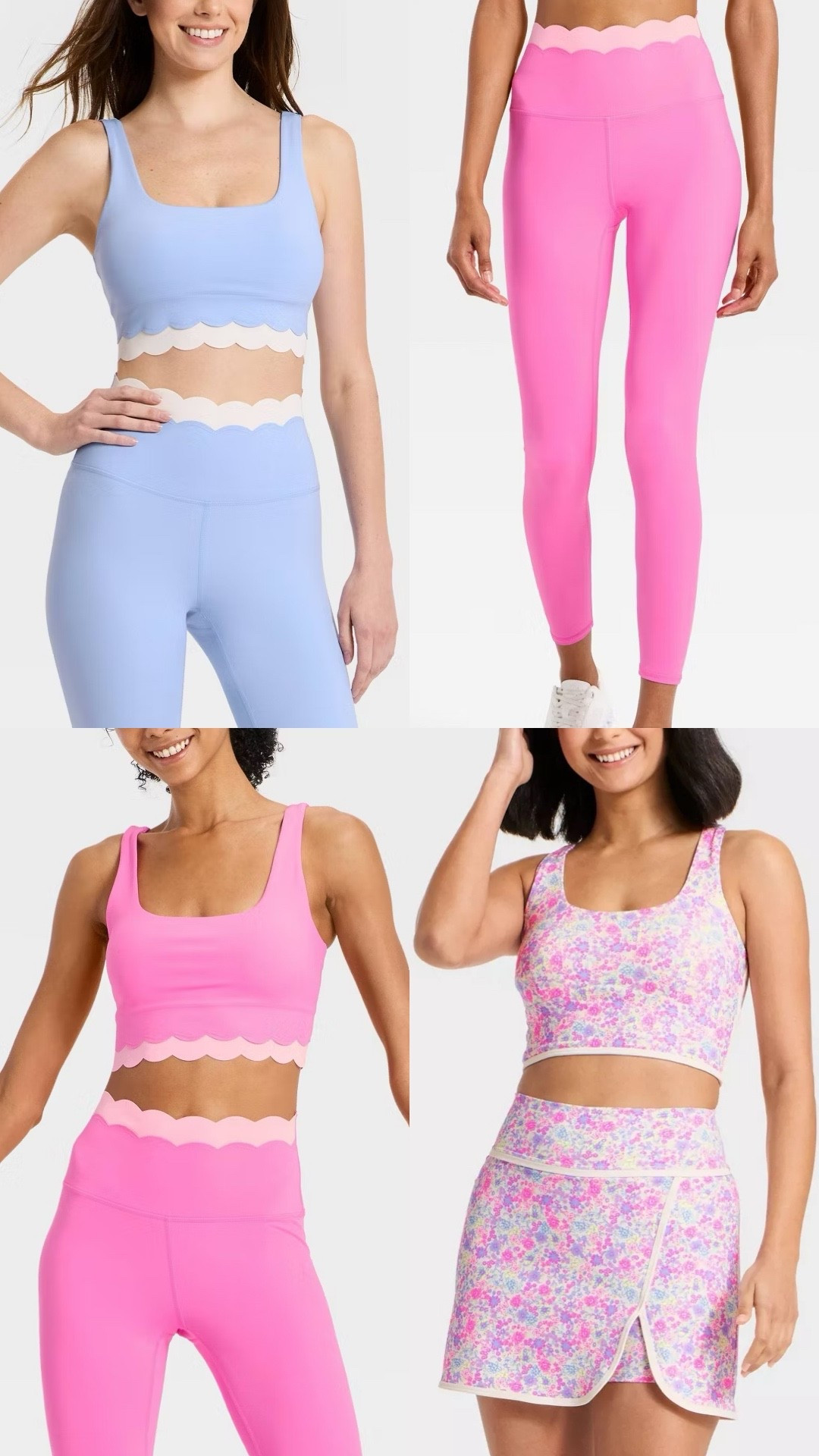 NEW ARRIVALS - Pink Scallop leggings (size XS) / pink scallop sports bra (size small) 

I ordered the light blue cardi, aqua + lime cardi (XS) and both scallop sets! 

#LTKFindsUnder50 #LTKActive #LTKPetite