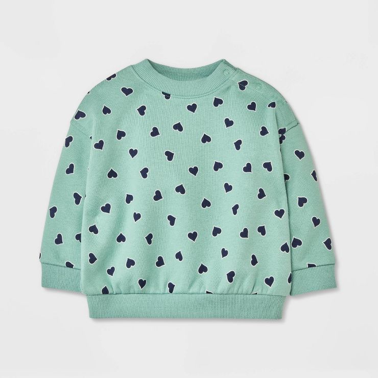 Baby Girls' Graphic Sweatshirt - Cat & Jack™ Green | Target