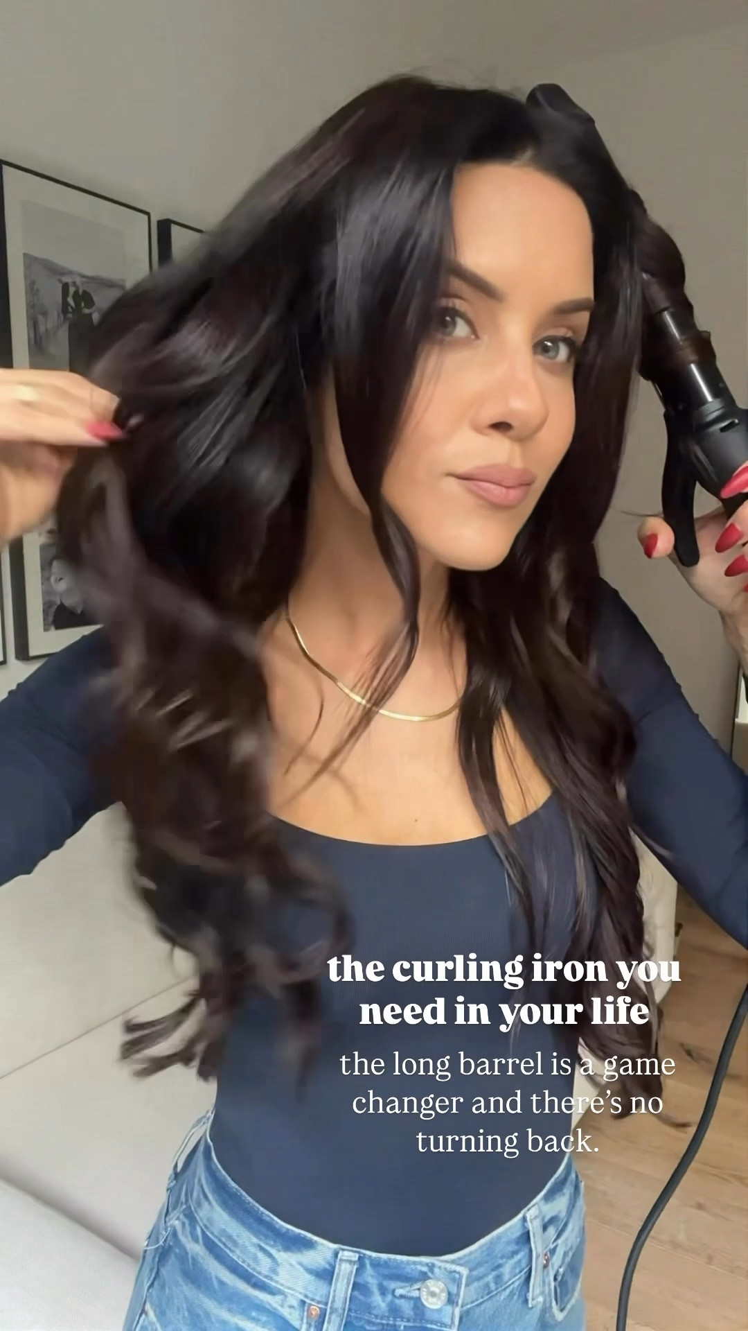 If you have long hair, this curling iron will change your life! It smooths and tames my hair and has been a game changer and speeding up the process with the super long barrel