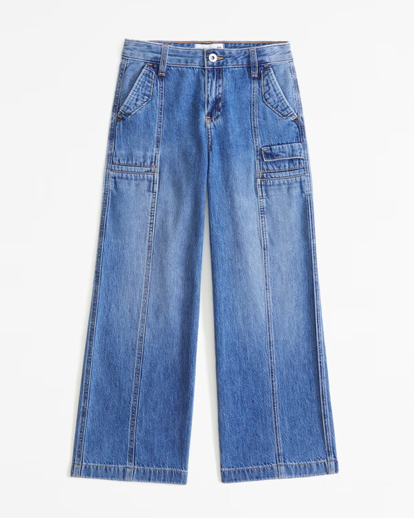 high rise ultra wide leg jeans | Abercrombie & Fitch (US)
