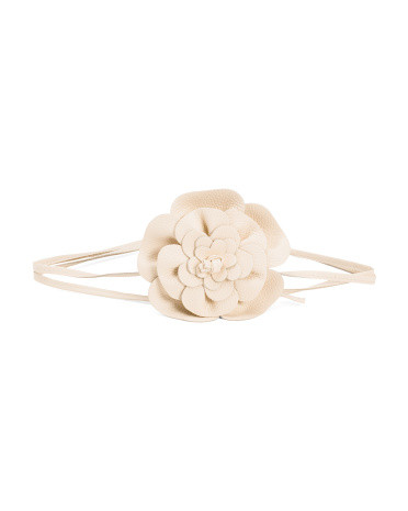 Leather Flower On A String Belt | Marshalls