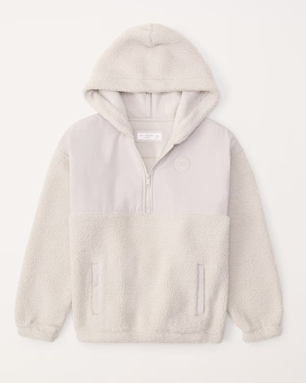 pattern sherpa half-zip hoodie | Abercrombie & Fitch (US)