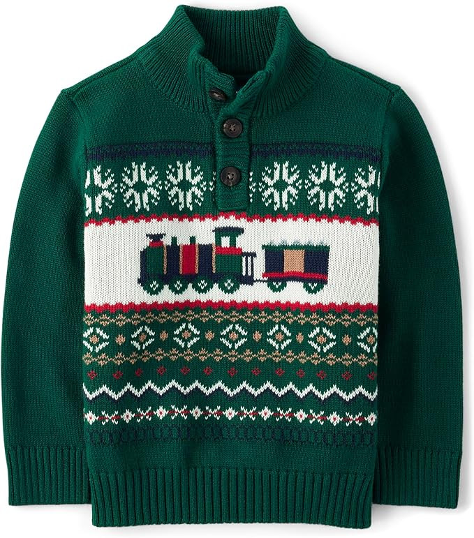 The Children's Place Baby Boys' and Toddler Long Sleeve Mock Neck Pullover Sweater | Amazon (US)