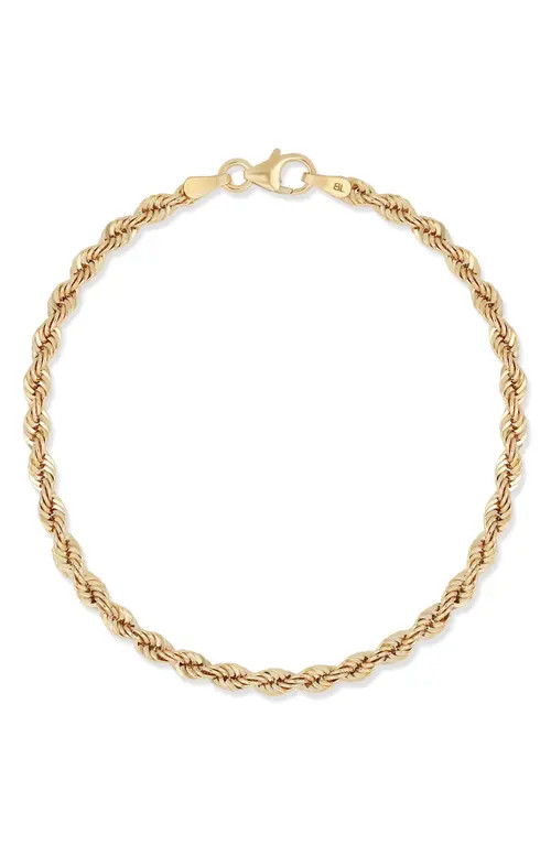 Bony Levy 14K Gold Rope Chain Bracelet in 14K Yellow Gold at Nordstrom, Size 7 | Nordstrom