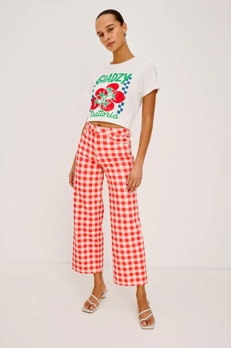 RAILS X GIADZY GETTY CROP WIDE LEG - TOMATO GINGHAM | Rails