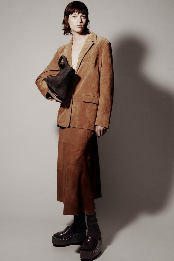 ELONGATED SUEDE SHOPPER | Zara US