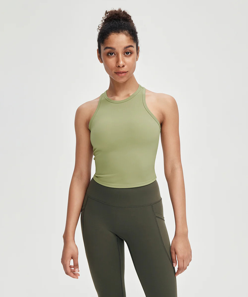 Crewneck Racerback Tank Top | ShopAthluna
