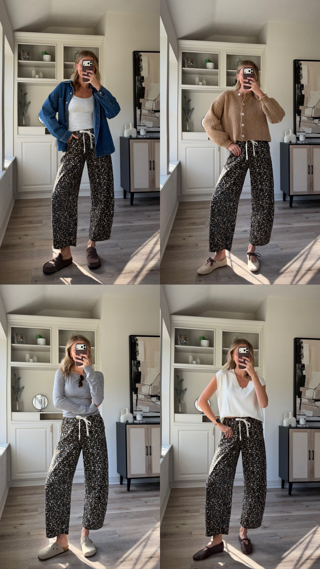 4 ways to style my favorite leopard barrel jeans! Wearing size small in everything!
 

 #LTKootd #LTKmomlife #LTKSaleAlert