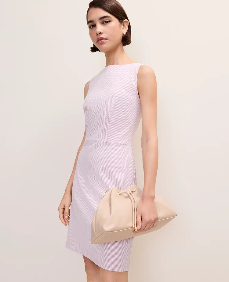 The Boatneck Dress in Seersucker | Ann Taylor