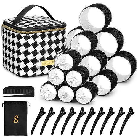 Hair Roller Set 18 pcs,Hair rollers with hair clips and comb,Salon hairdressing curlers,DIY Hair ... | Amazon (US)