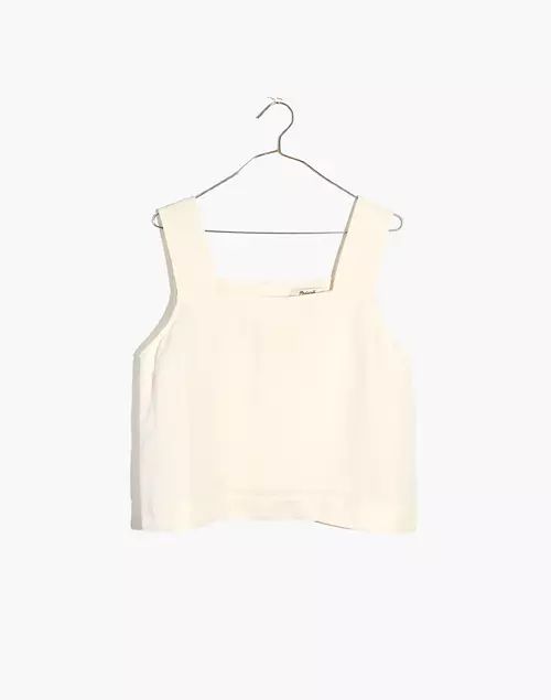 Linen-Blend Sunside Button-Back Top | Madewell