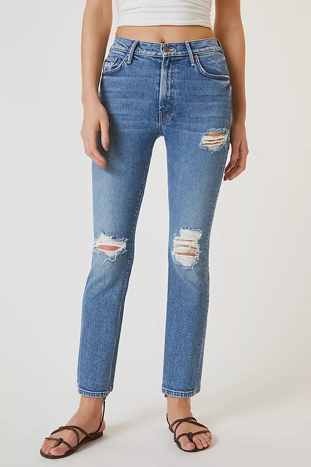 MOTHER The Insider Destroy Mid Rise Ankle Jeans | Anthropologie (US)