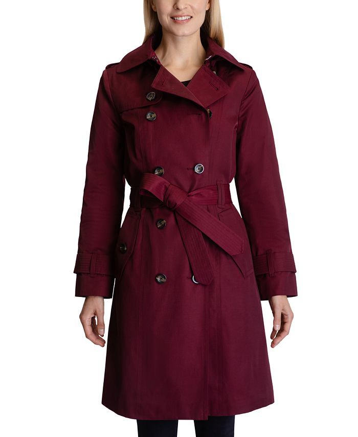 London Fog Double-Breasted Hooded Trench Coat & Reviews - Coats & Jackets - Women - Macy's | Macys (US)