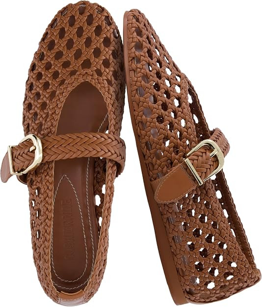 CUSHIONAIRE Wit Hand Woven Womens Flats, Comfortable Mary Jane Ballet Flat with Adjustable Buckle... | Amazon (US)