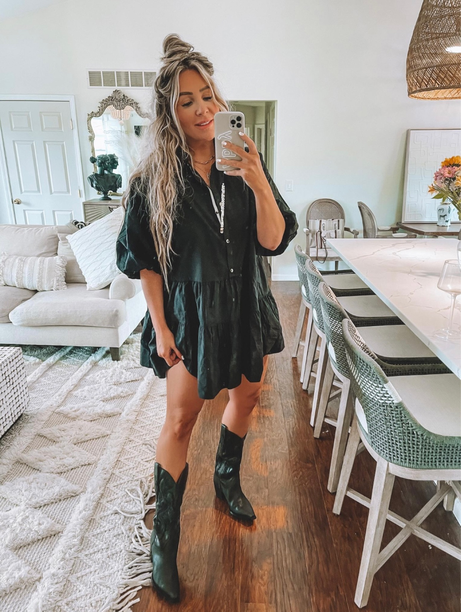 Wearing a medium in dress for length 