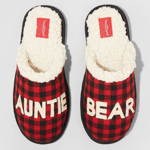 Women's Family Sleep Auntie Bear Slippers - Wondershop™ Red | Target